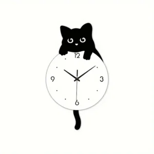 WhimsyCat Acrylic Cartoon Cat Wall Clock