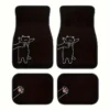 4-Pack Pink Cat Themed Car Floor Mats